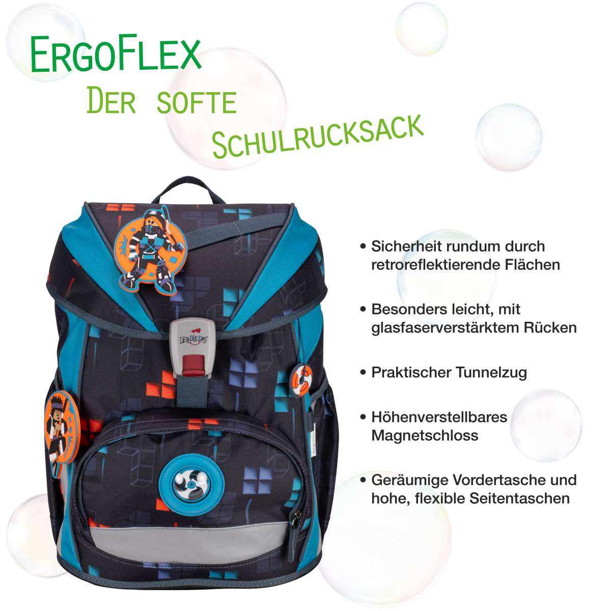 DerDieDas ErgoFlex Ninja Fighter Schulranzen-Set 5tlg.