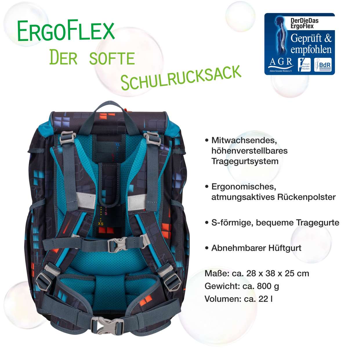 DerDieDas ErgoFlex Ninja Fighter Schulranzen-Set 5tlg.