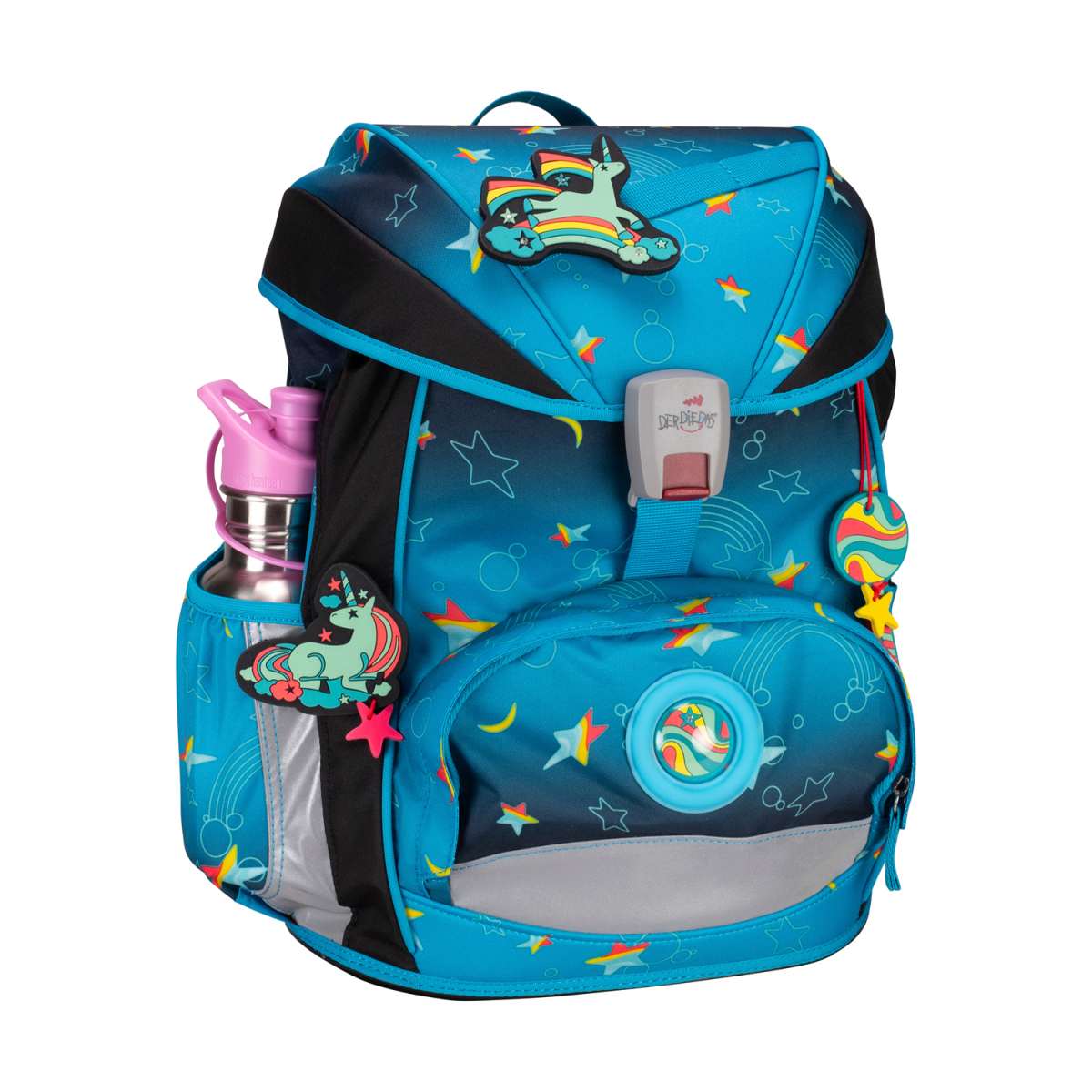 DerDieDas ErgoFlex LED Schulranzen-Set 5tlg. Rainbow Star