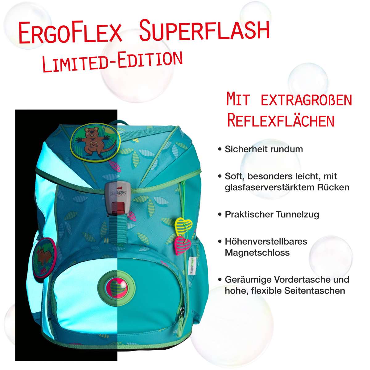 DerDieDas ErgoFlex Superflash Schulranzen-Set 5tlg. Paradise