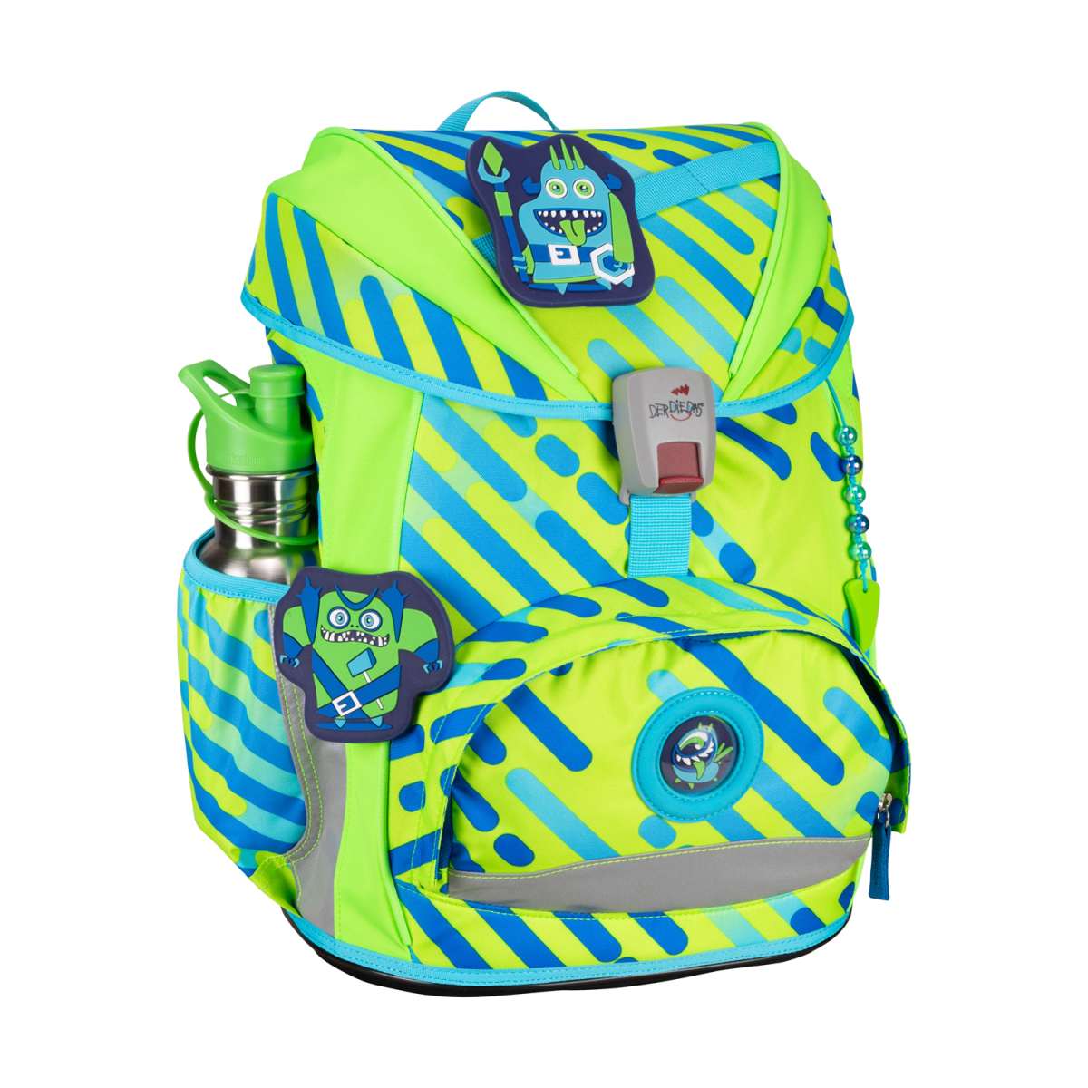 DerDieDas ErgoFlex NEON Schulranzen-Set 5tlg. Monster