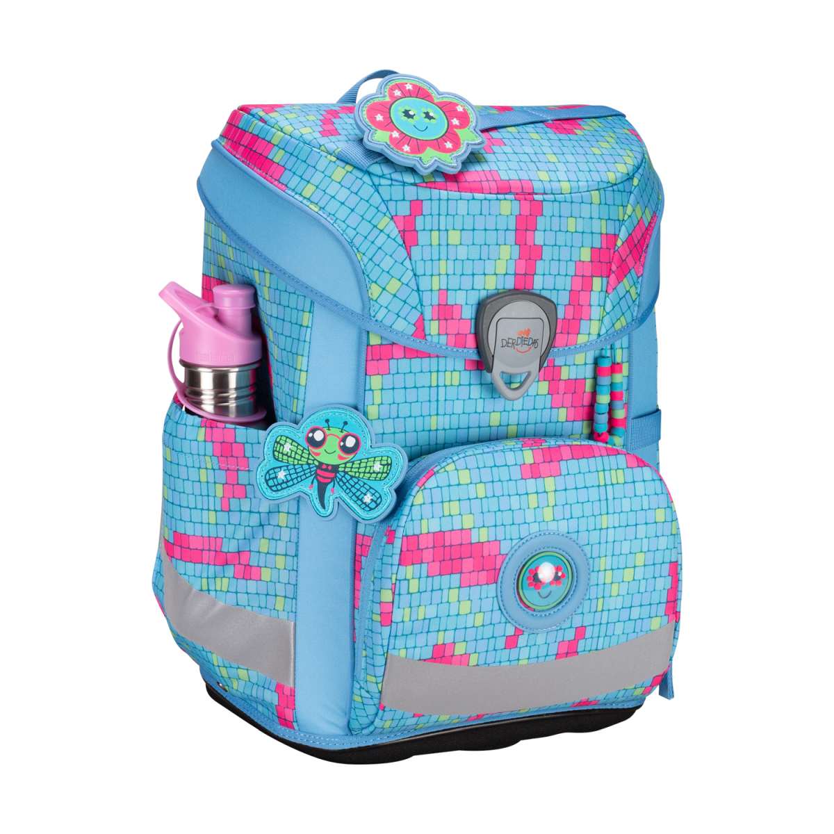 DerDieDas ErgoFlex EASY Happy Pixel Schulranzen-Set 5tlg.