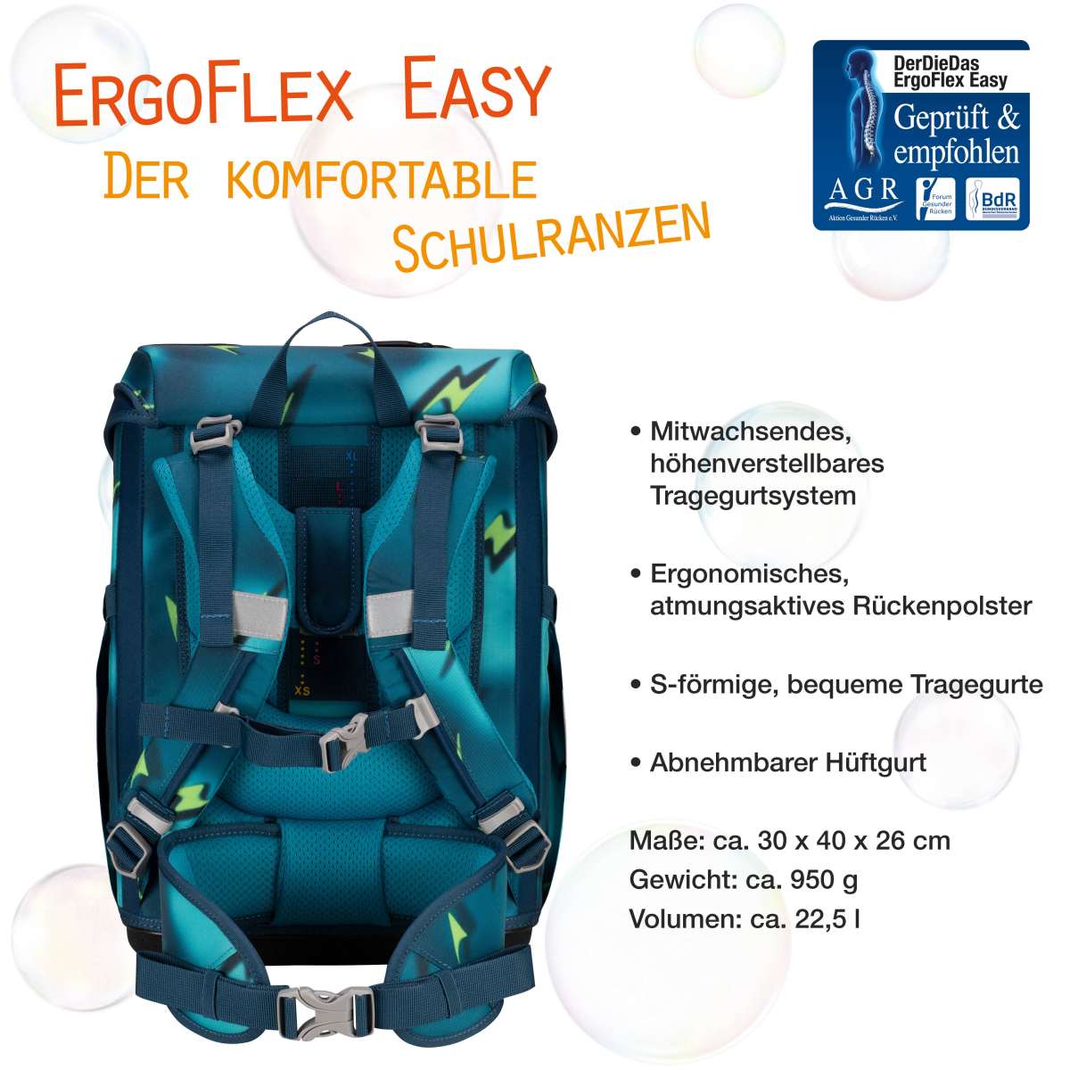 DerDieDas ErgoFlex EASY Magic Light Schulranzen-Set 5tlg.