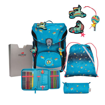 DerDieDas ErgoFlex EASY LED Rainbow Star Schulranzen-Set 5tlg.