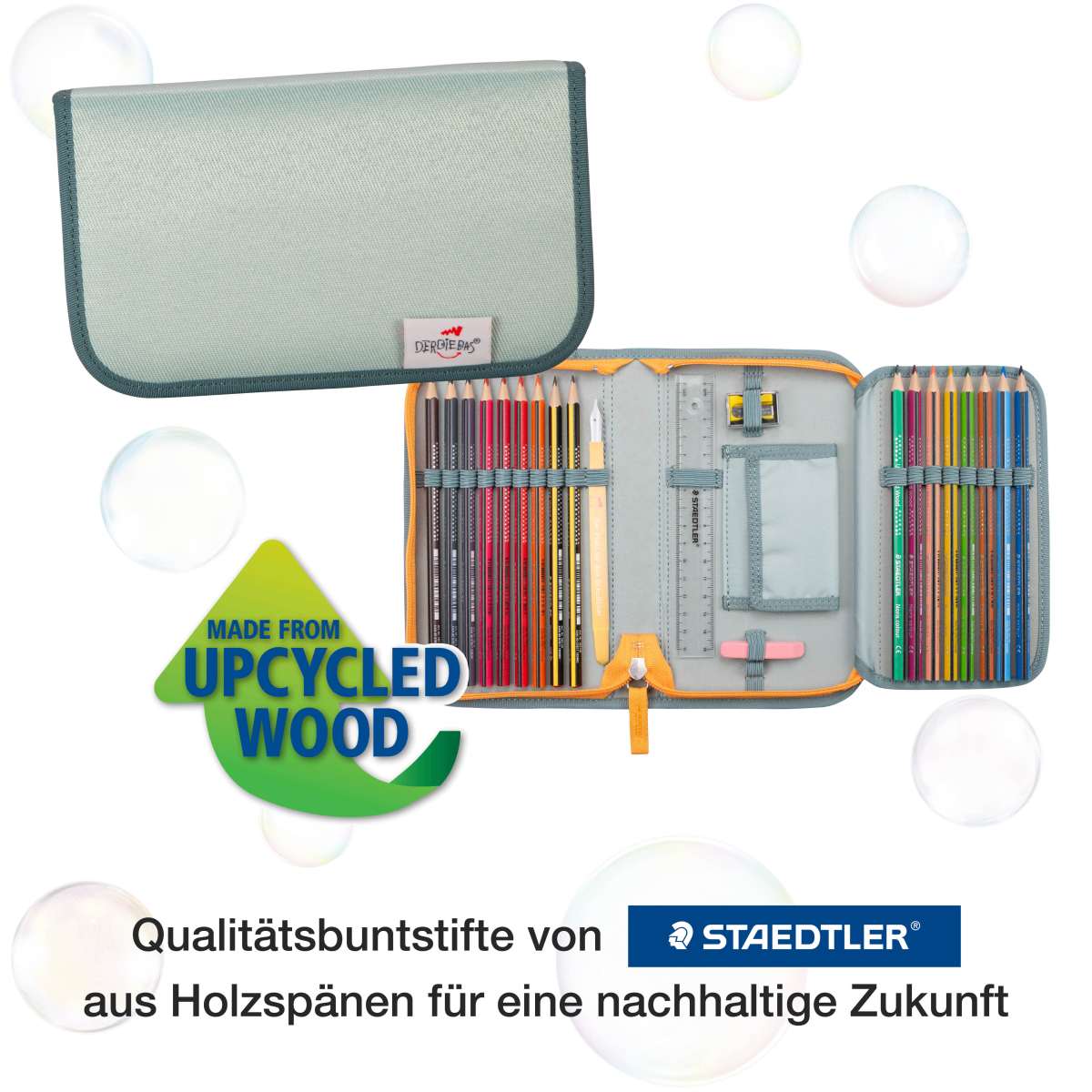 DerDieDas ErgoFlex Tiny ECO Schulranzen-Set Grey Planet 5tlg.