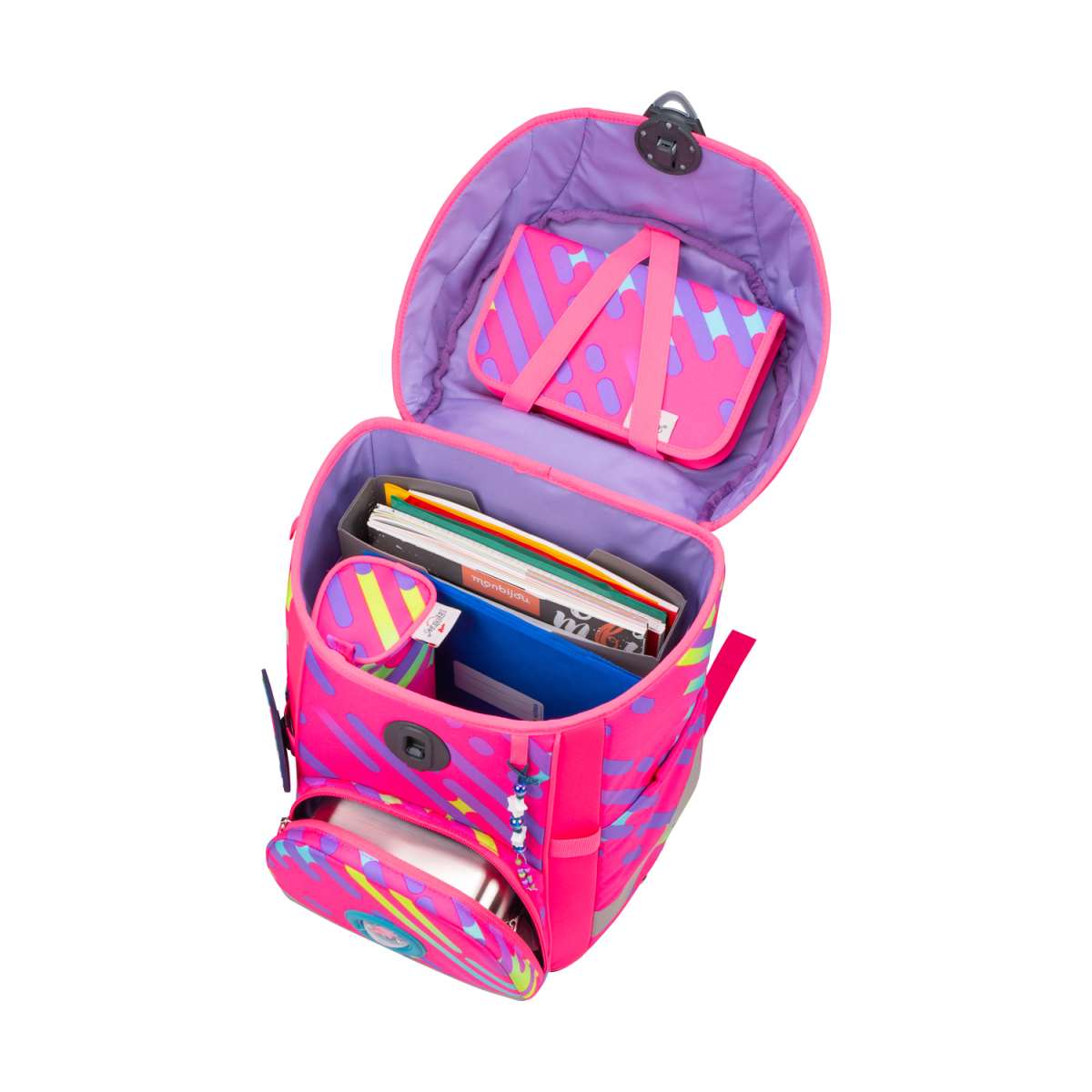DerDieDas ErgoFlex EASY NEON Punkie Schulranzen-Set 5tlg.