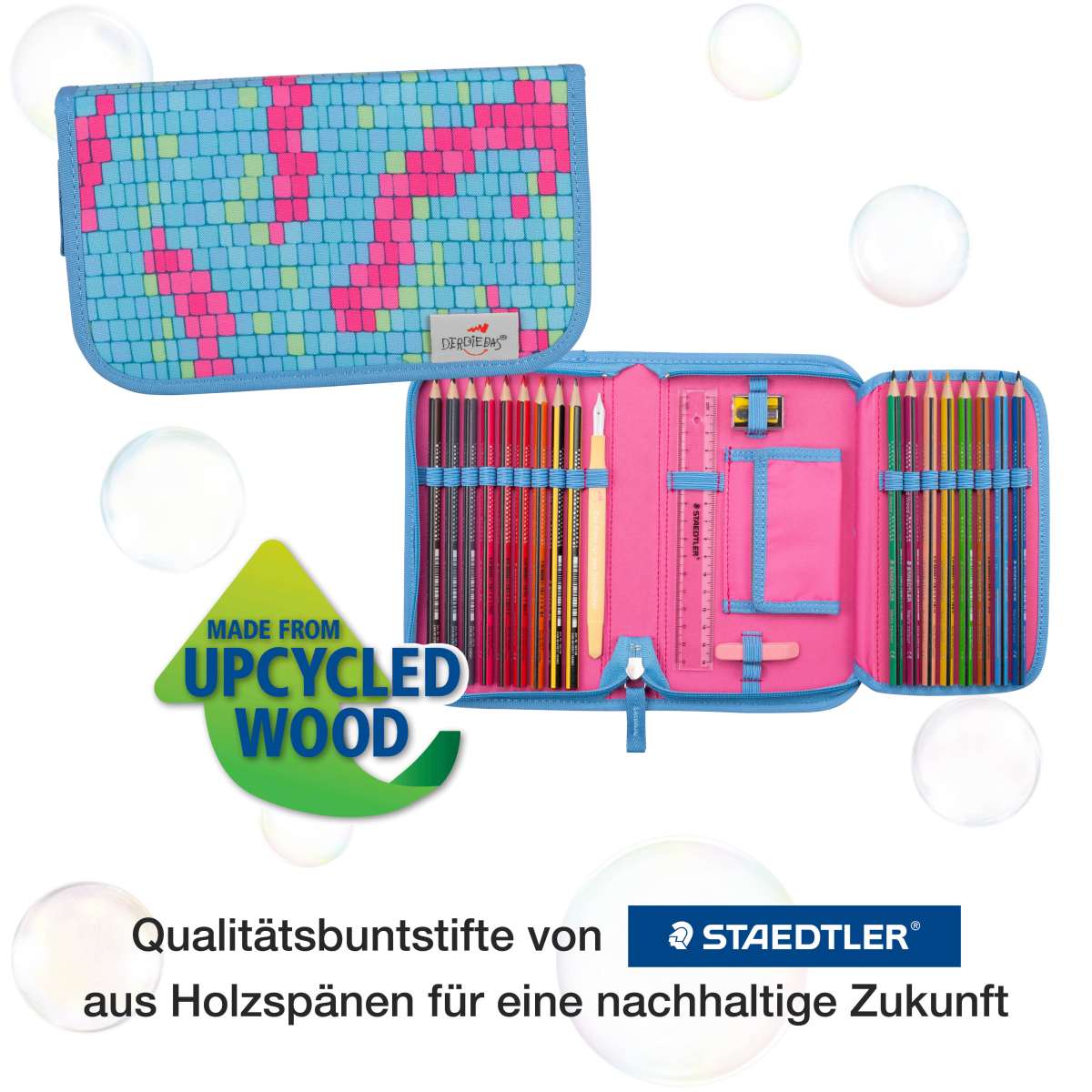 DerDieDas ErgoFlex Tiny Schulranzen-Set Happy Pixel 5tlg.