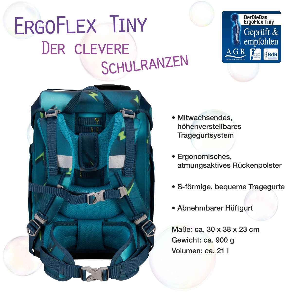 DerDieDas ErgoFlex Tiny Schulranzen-Set Magic Light 5tlg.