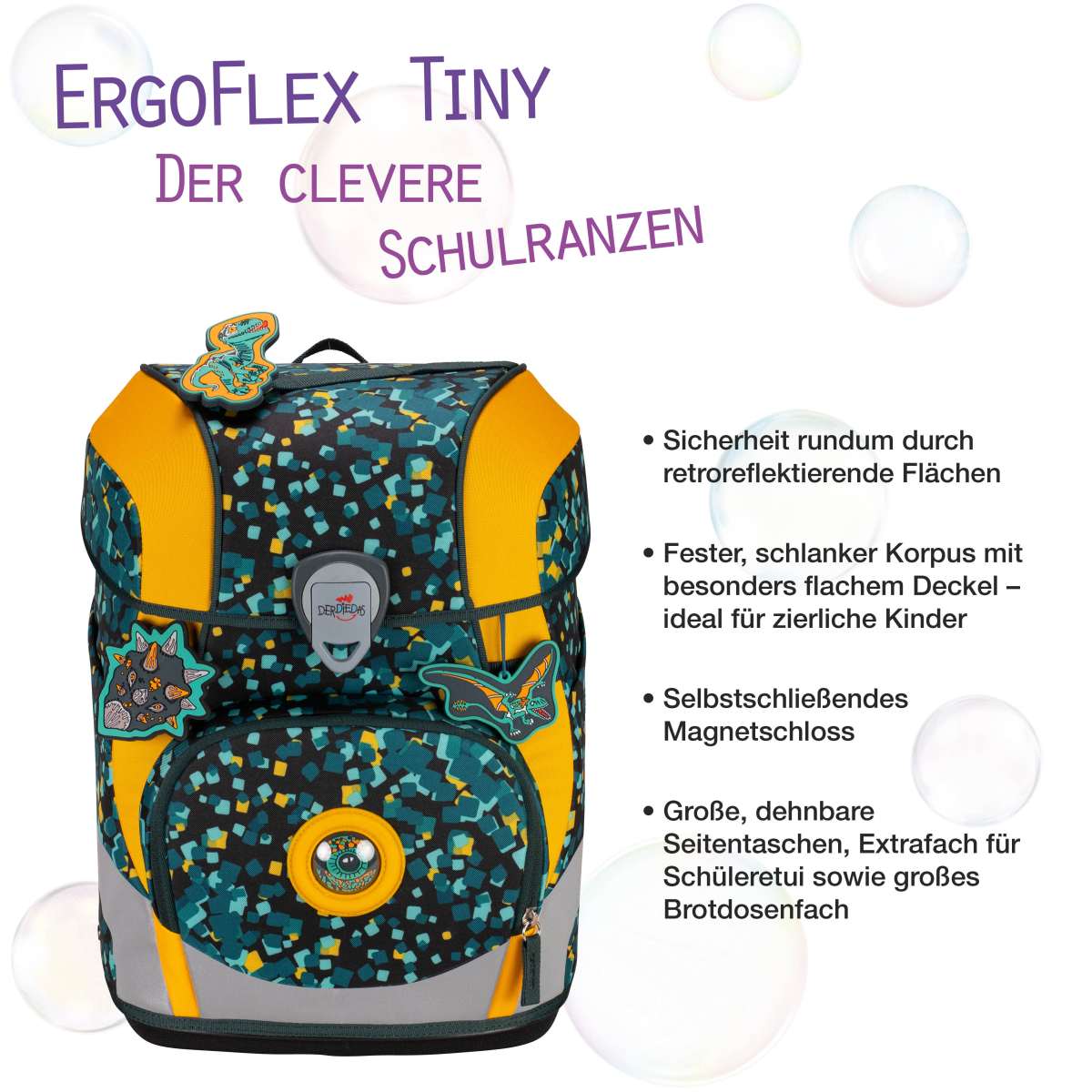 DerDieDas ErgoFlex Tiny Schulranzen-Set Dino Time 5tlg.