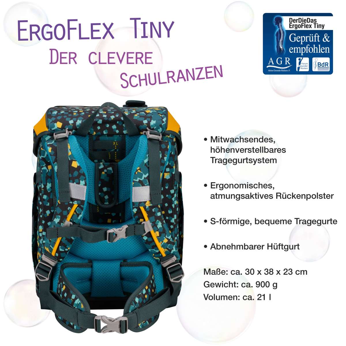 DerDieDas ErgoFlex Tiny Schulranzen-Set Dino Time 5tlg.