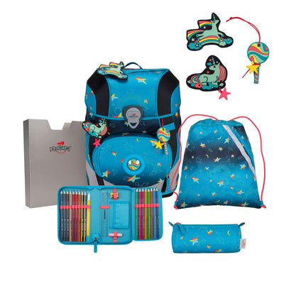 DerDieDas ErgoFlex Tiny LED Schulranzen-Set Rainbow Star 5tlg.