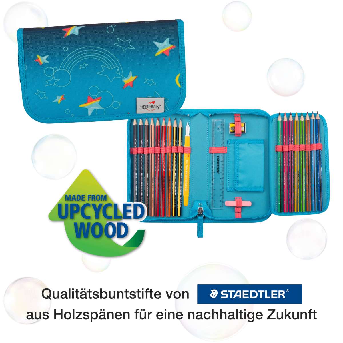 DerDieDas ErgoFlex Tiny LED Schulranzen-Set Rainbow Star 5tlg.