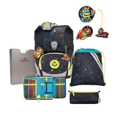 DerDieDas ErgoFlex Tiny LED Schulranzen-Set Crazy 5tlg.