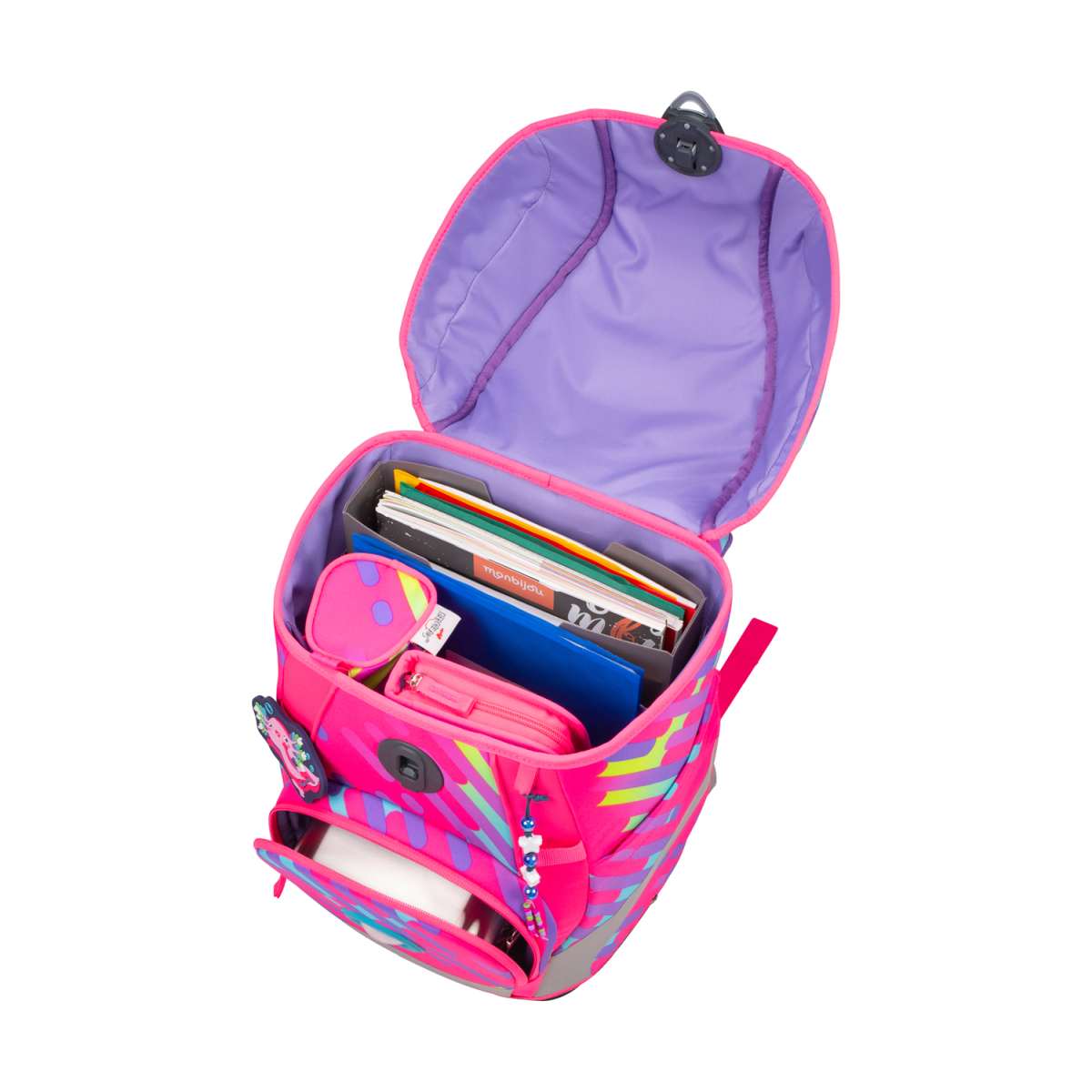 DerDieDas ErgoFlex Tiny NEON Schulranzen-Set Punkie 5tlg.
