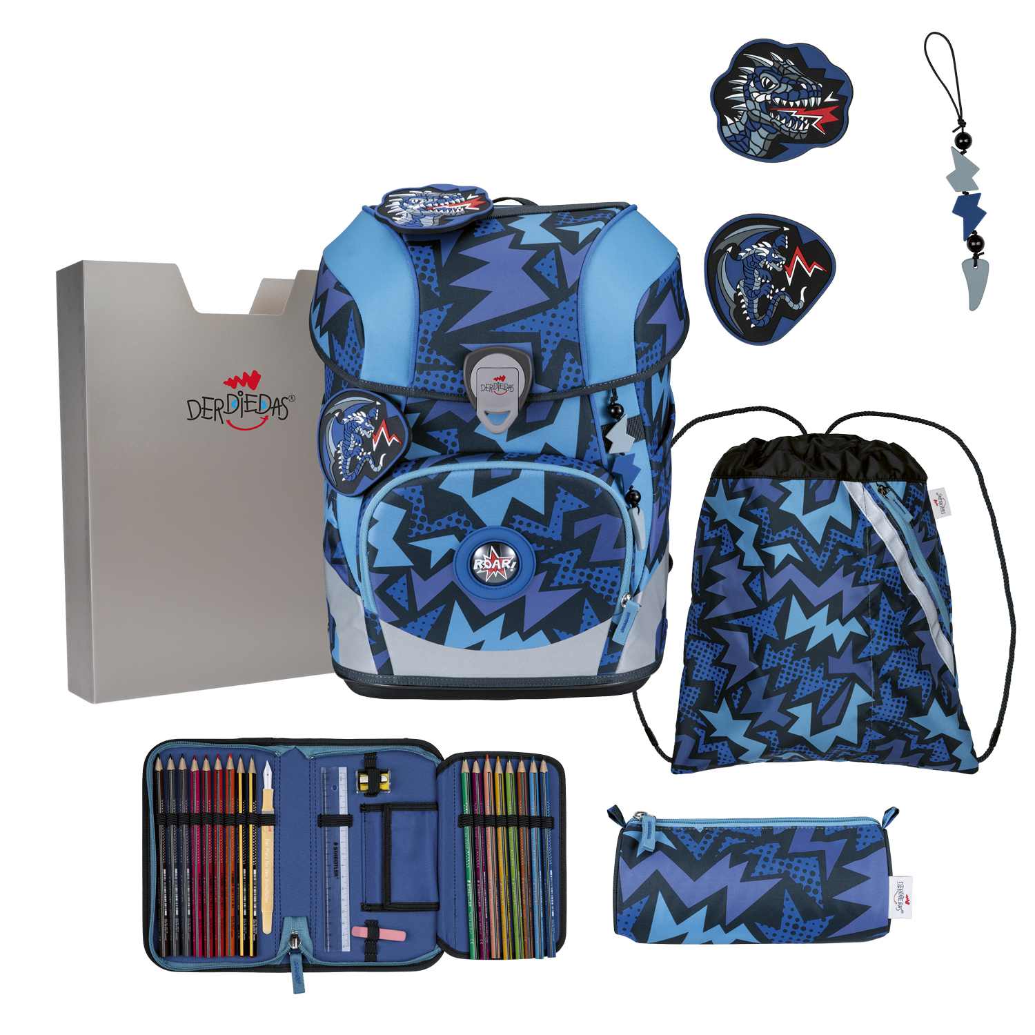 DerDieDas ErgoFlex Tiny Schulranzen-Set Dark Dragon 5tlg.