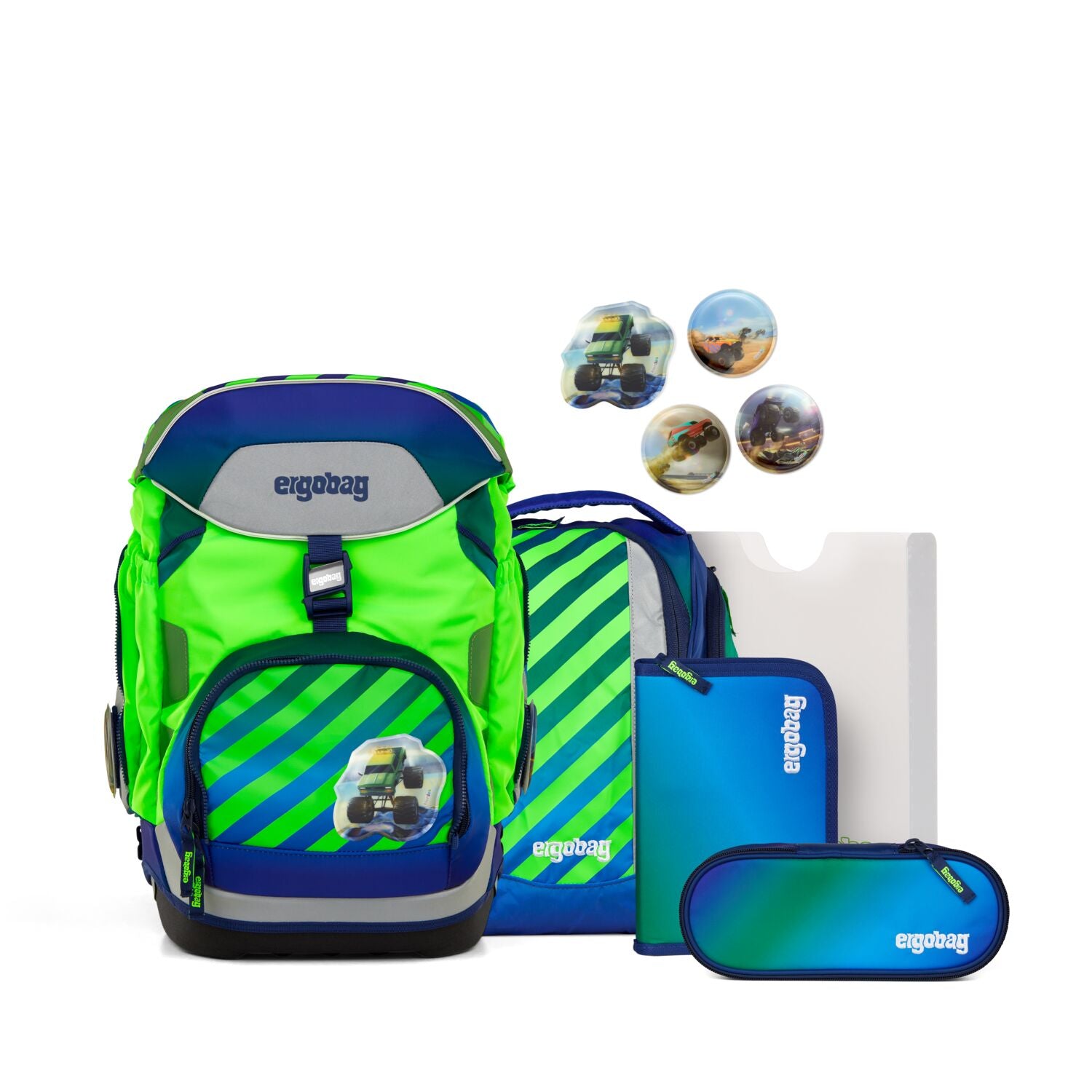 Ergobag Pack Schulrucksack Set 6-teilig TruckBär NEO