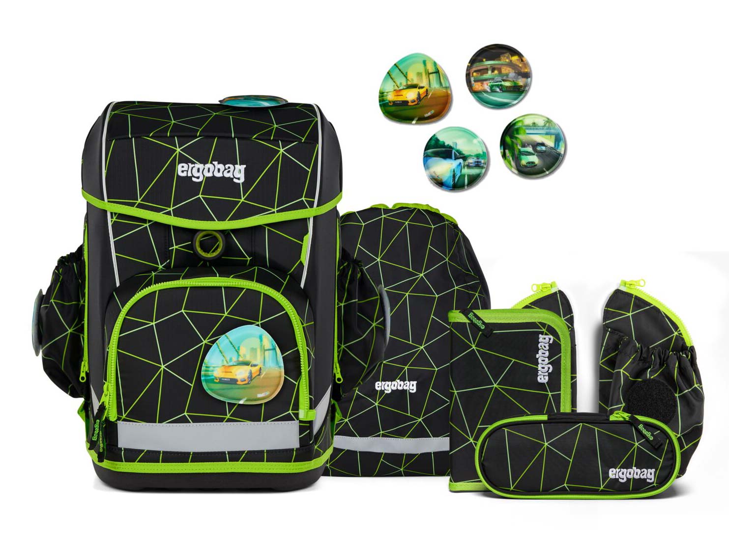 Ergobag Cubo Light Schulranzenset 5tlg. CyBär Race 2025