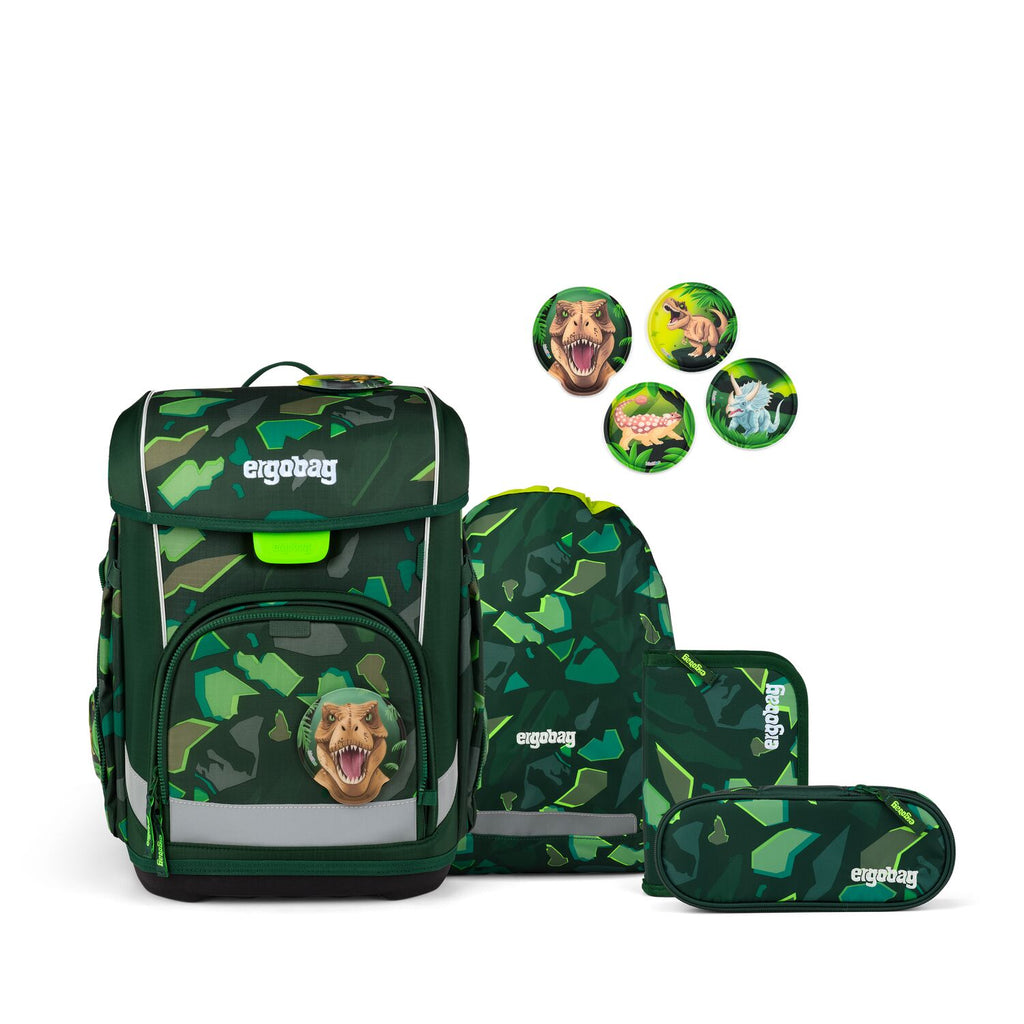 Ergobag Cubo Light Schulranzenset 5tlg. DinosauriBär