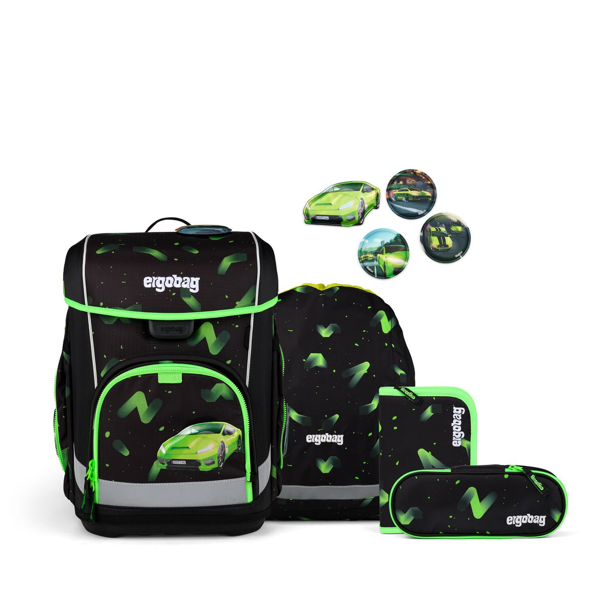 Ergobag Cubo Light Schulranzenset 5tlg. ÜBärholspur