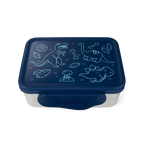 Ergobag Edelstahl Brotdose blau (Dinosaurier)
