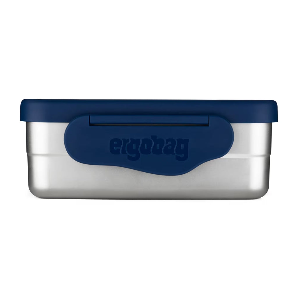 Ergobag Edelstahl Brotdose blau (Dinosaurier)
