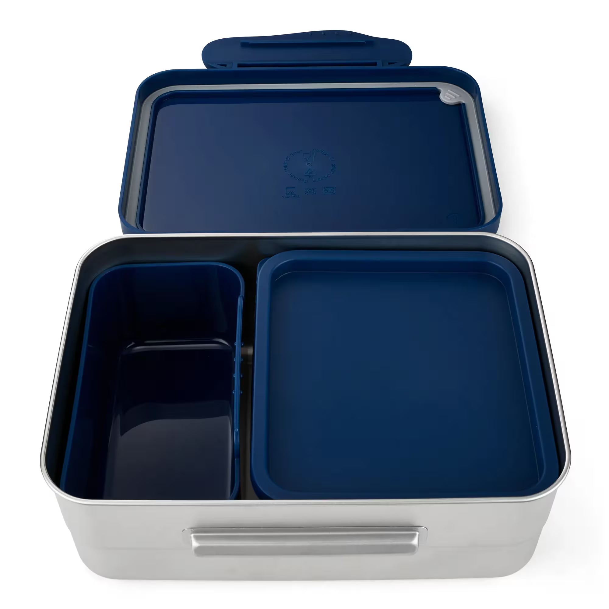 Ergobag Edelstahl Brotdose blau (Dinosaurier)