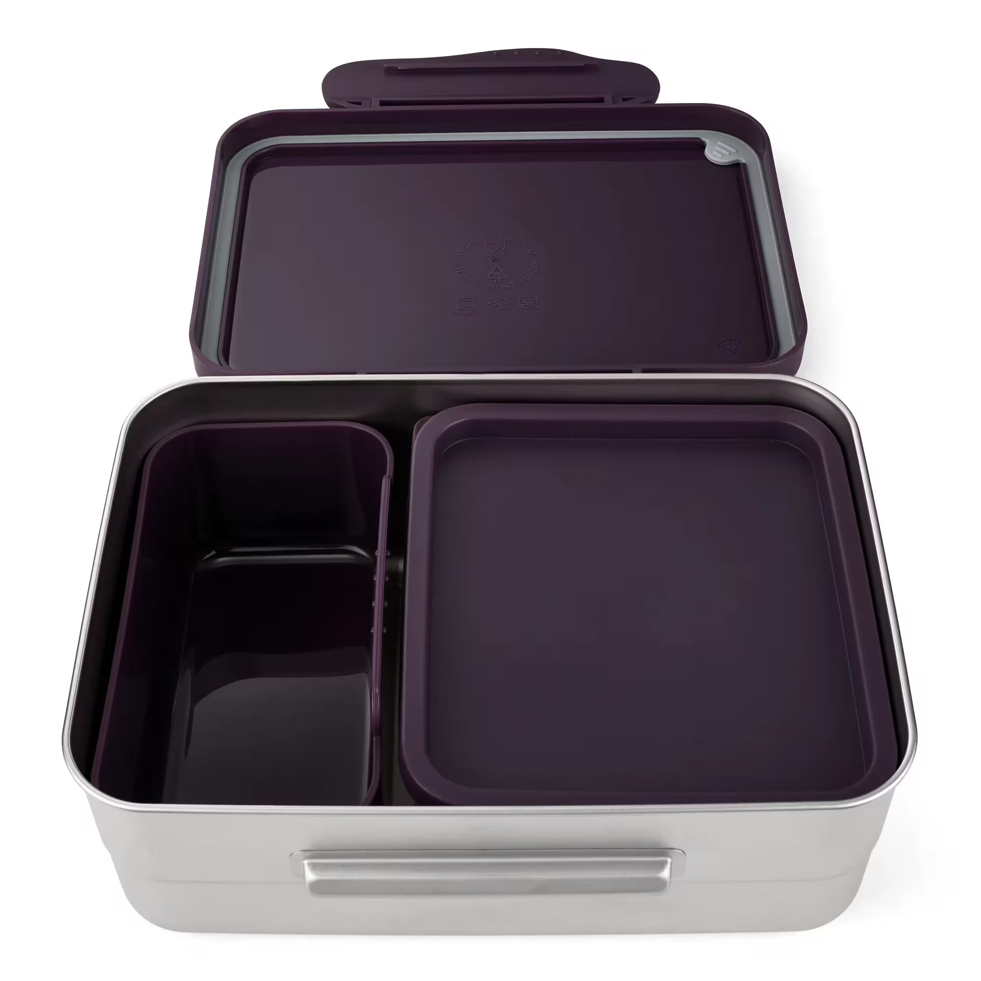 Ergobag Edelstahl Brotdose lila (Pferde)