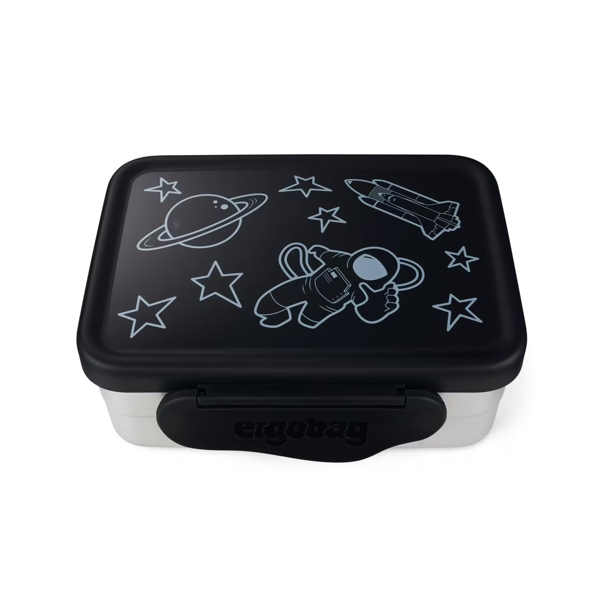 Ergobag Edelstahl Brotdose schwarz (Astronaut)