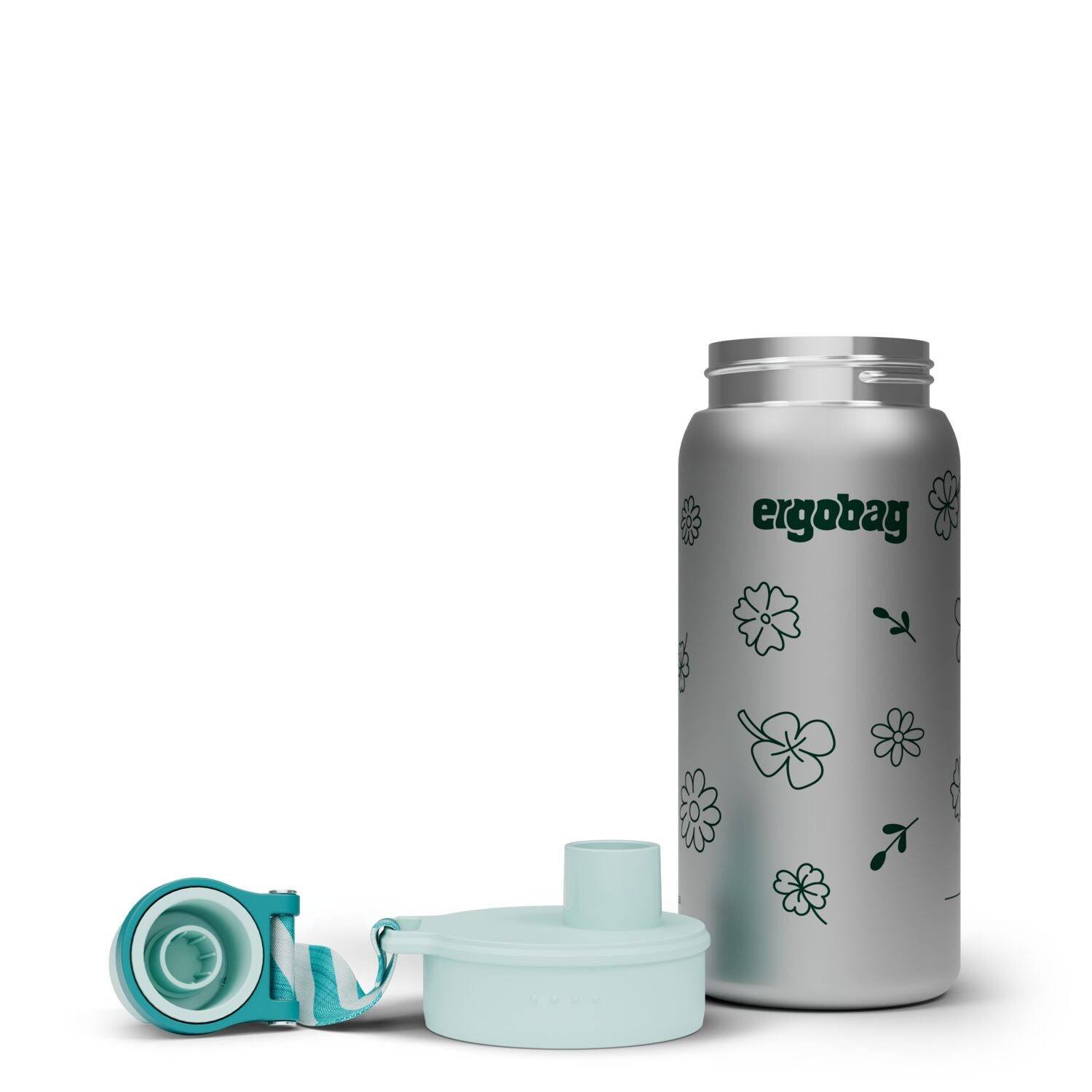 Ergobag Edelstahl Trinkflasche Blumen