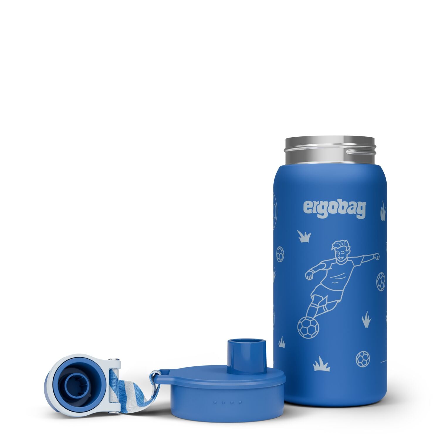Ergobag Edelstahl Trinkflasche Fussball
