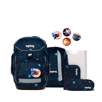 Ergobag Pack Schulrucksack Set 6-teilig KoBärnikus GALAXY GLOW