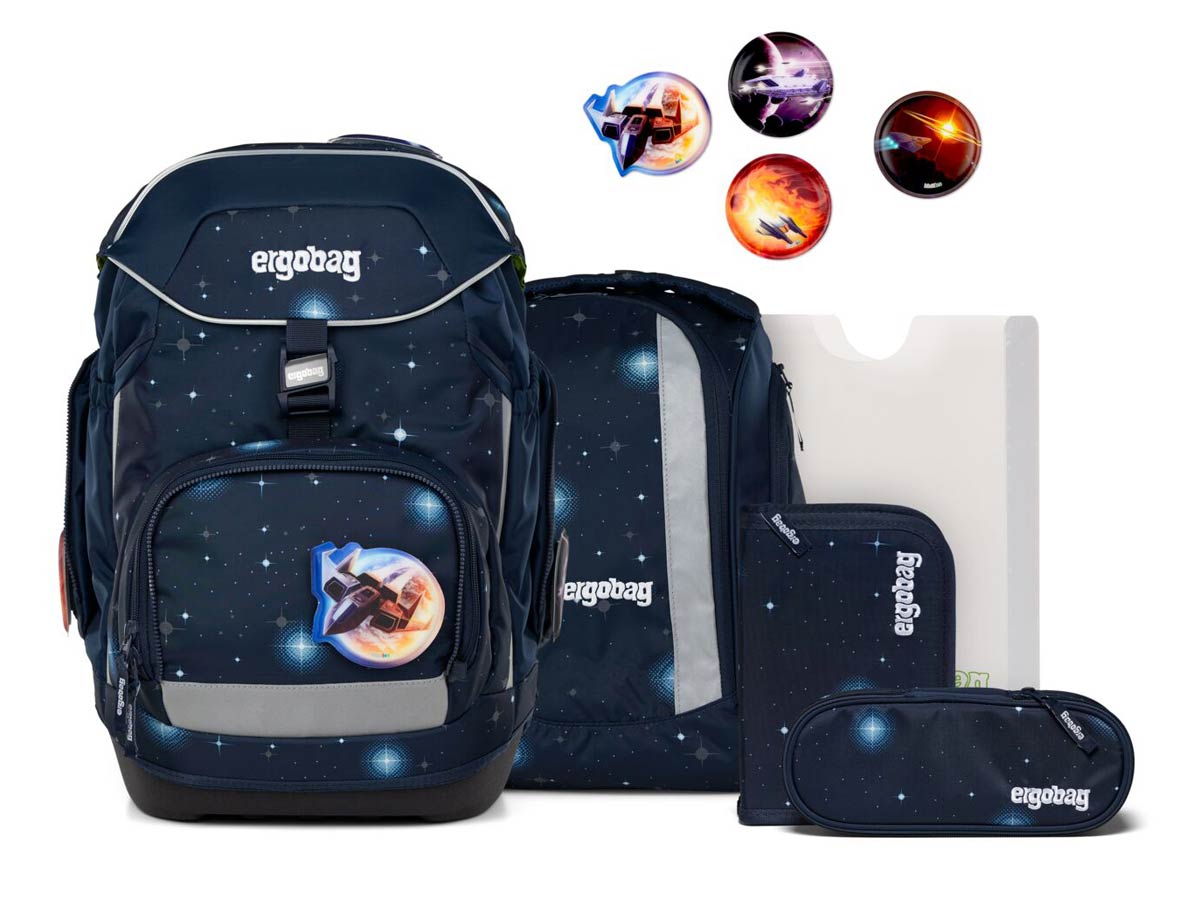 Ergobag Pack Schulrucksack Set 6-teilig KoBärnikus GALAXY GLOW