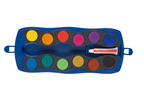 Faber-Castell Deckfarbkasten blau mit 12 Farben und Deckweiiß