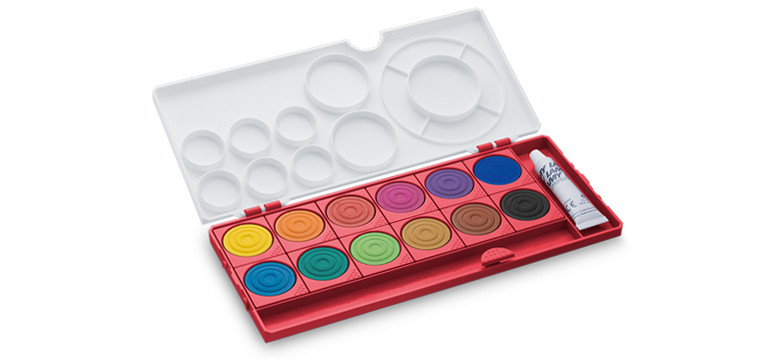 LAMY Deckfarbkasten aquaplus 12 Farben (rot)