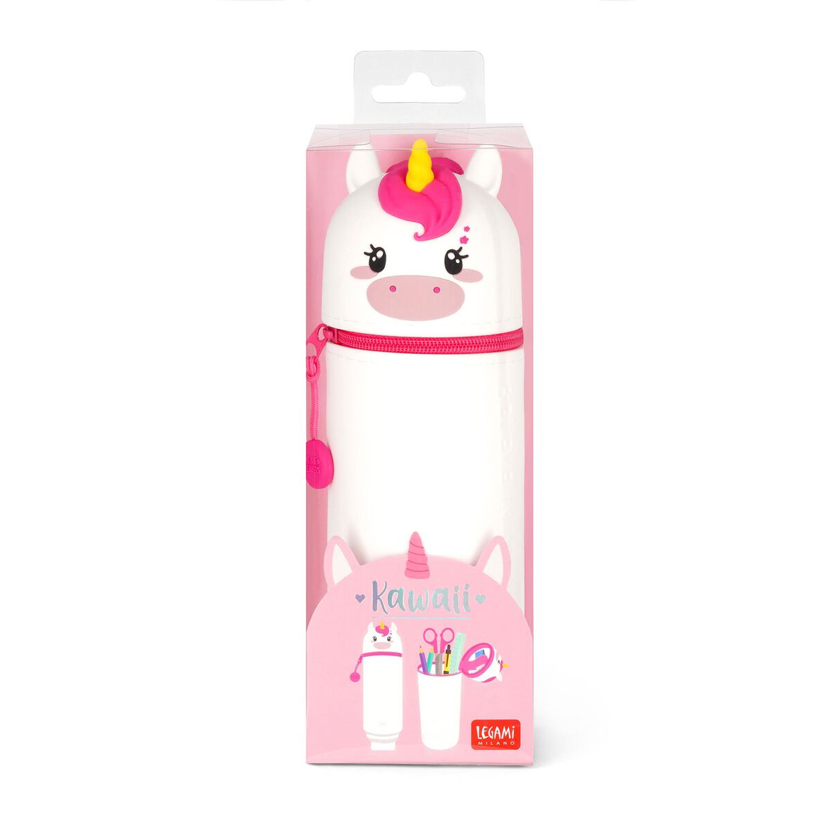 Legami 2in1 Silikon Federmäppchen Kawaii Einhorn