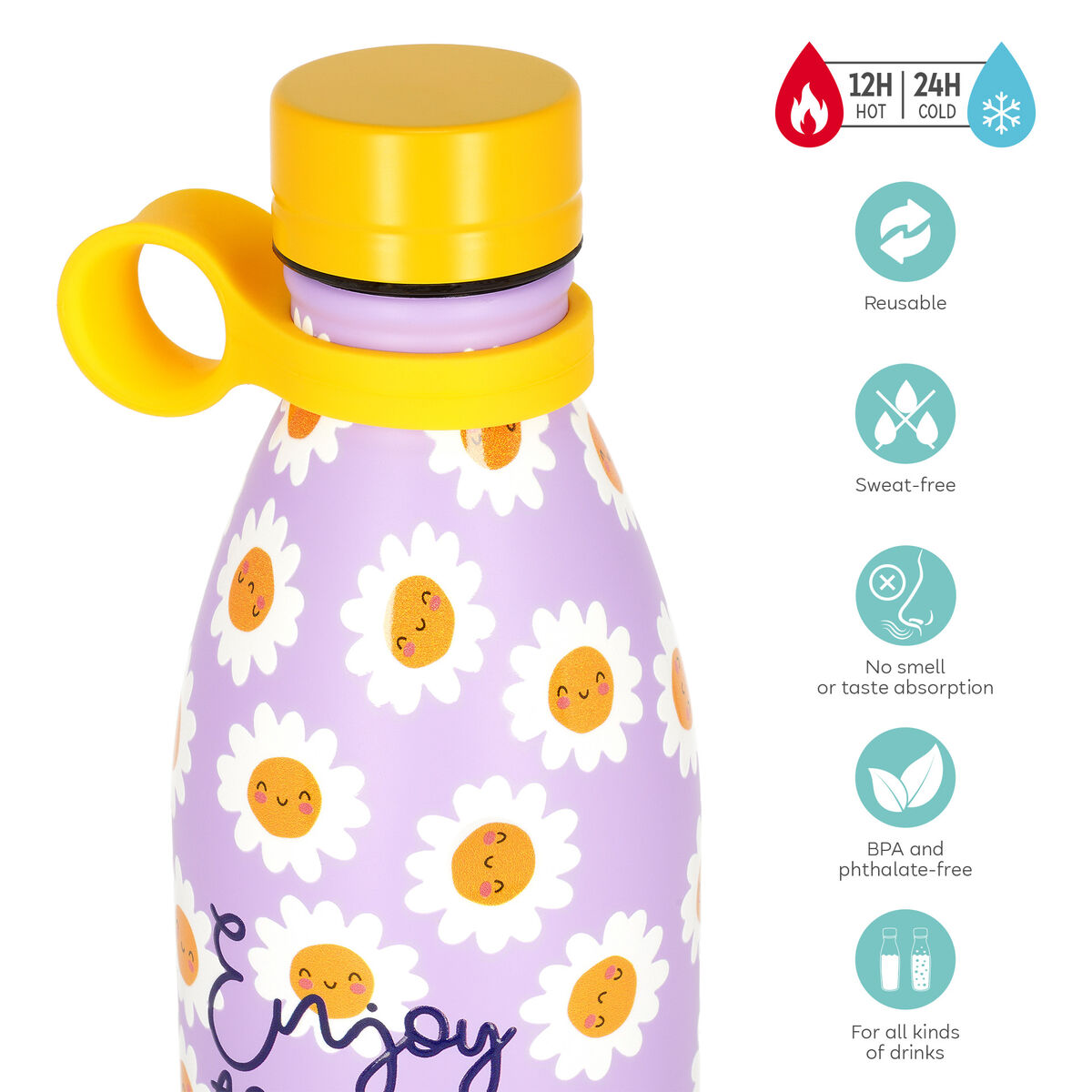 Legami Edelstahl Trinkflasche Daisy