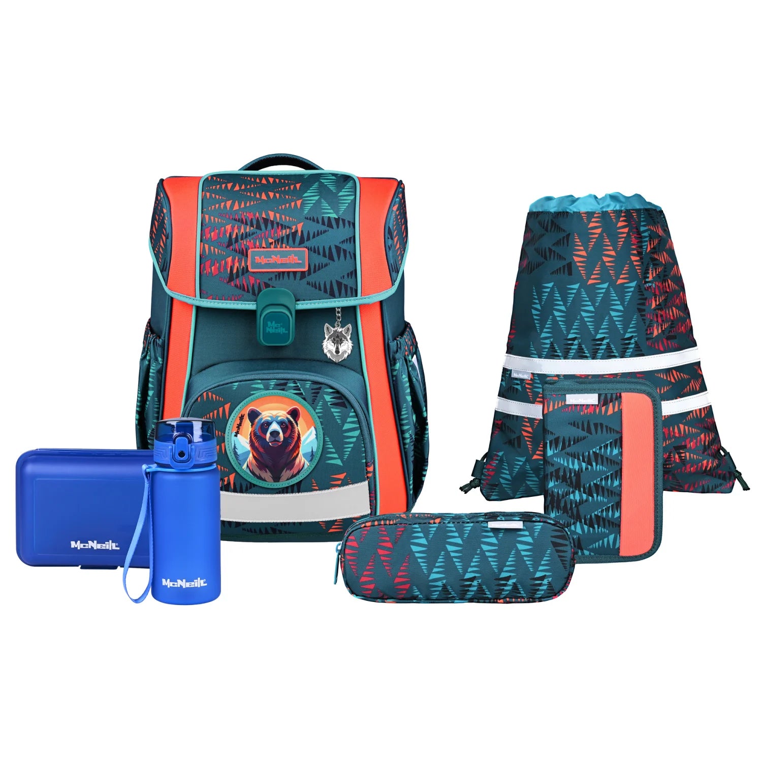 McNeill BRAVO Bear Schulranzenset 9tlg.
