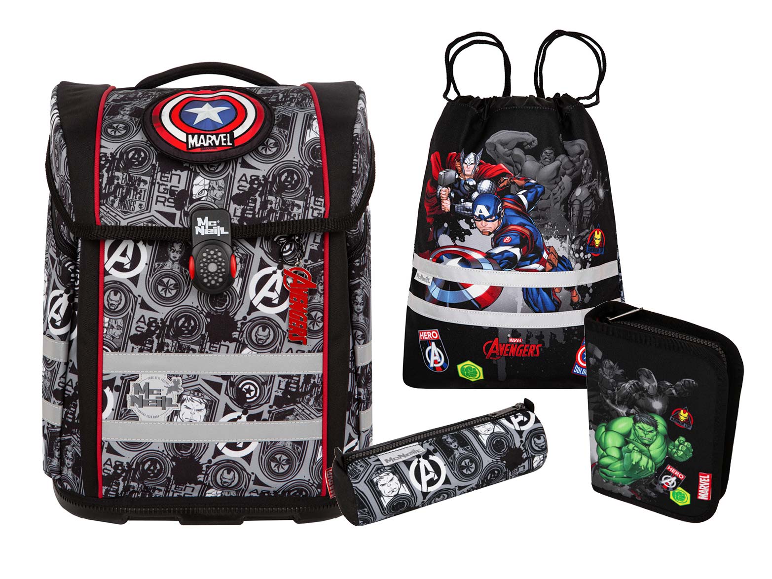 McNeill PERFECTO 5tlg. Schulranzenset Marvel Avengers