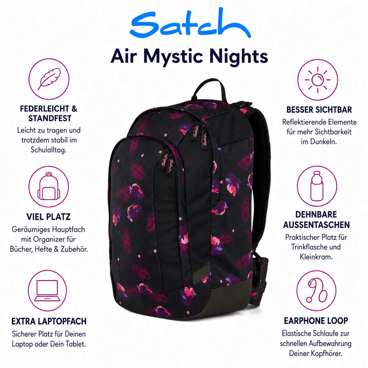 Satch Air Schulrucksack Mystic Nights