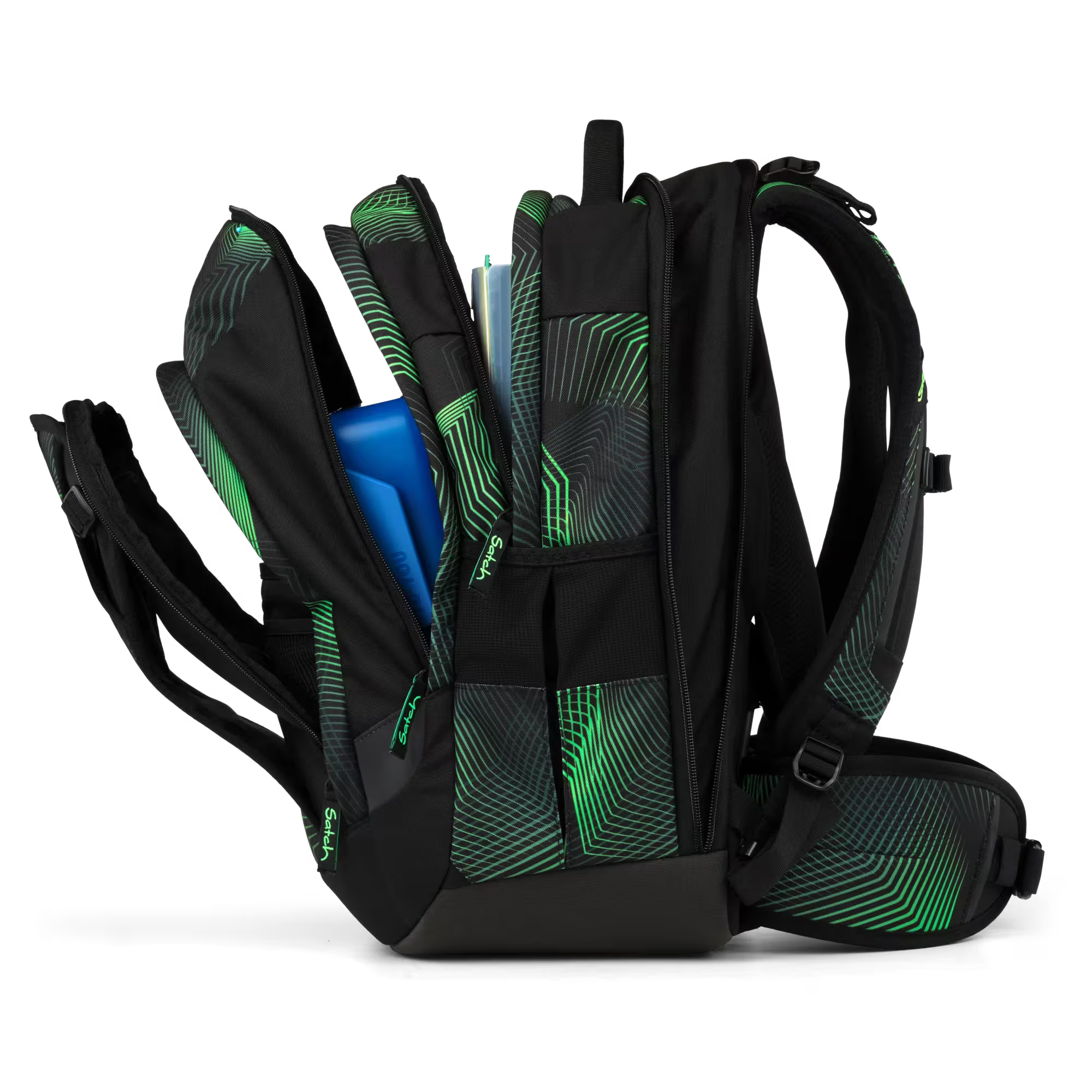 Satch Match PLUS Schulrucksack Seismic Green