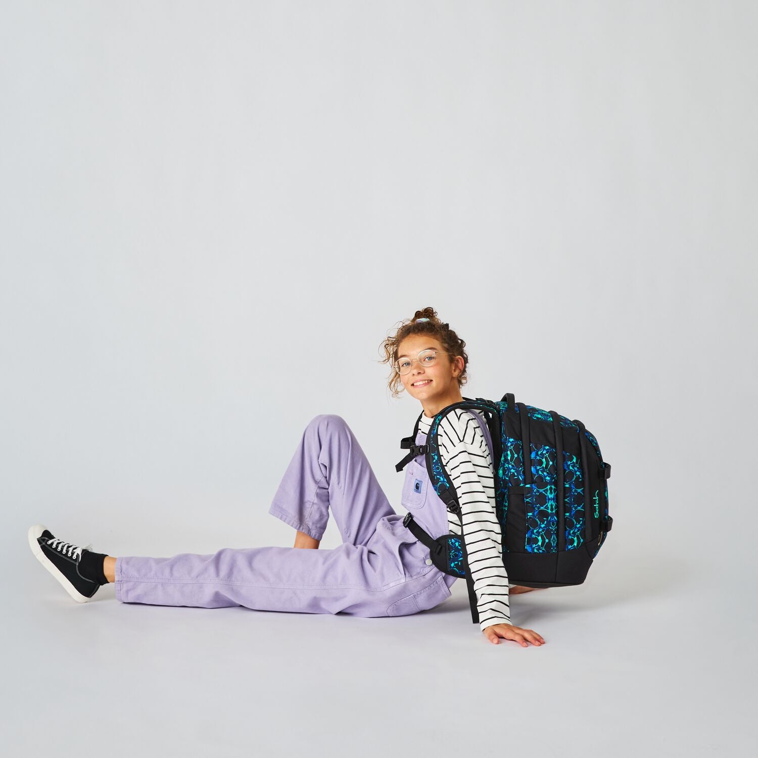 Satch Pack Schulrucksack Caleido Blue