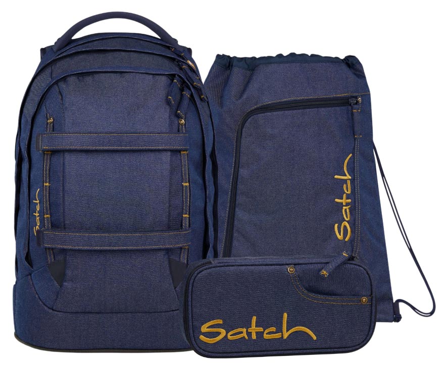 Satch Pack Schulrucksack-Set 3tlg. Denim Blue