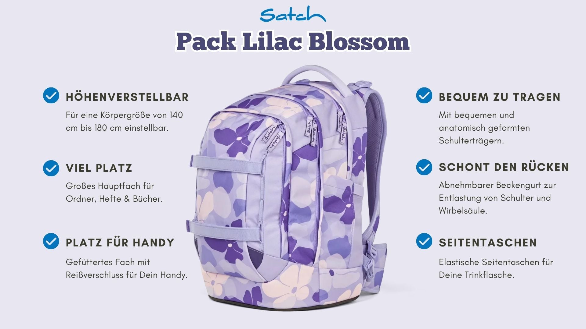 Satch Pack Schulrucksack Lilac Blossom
