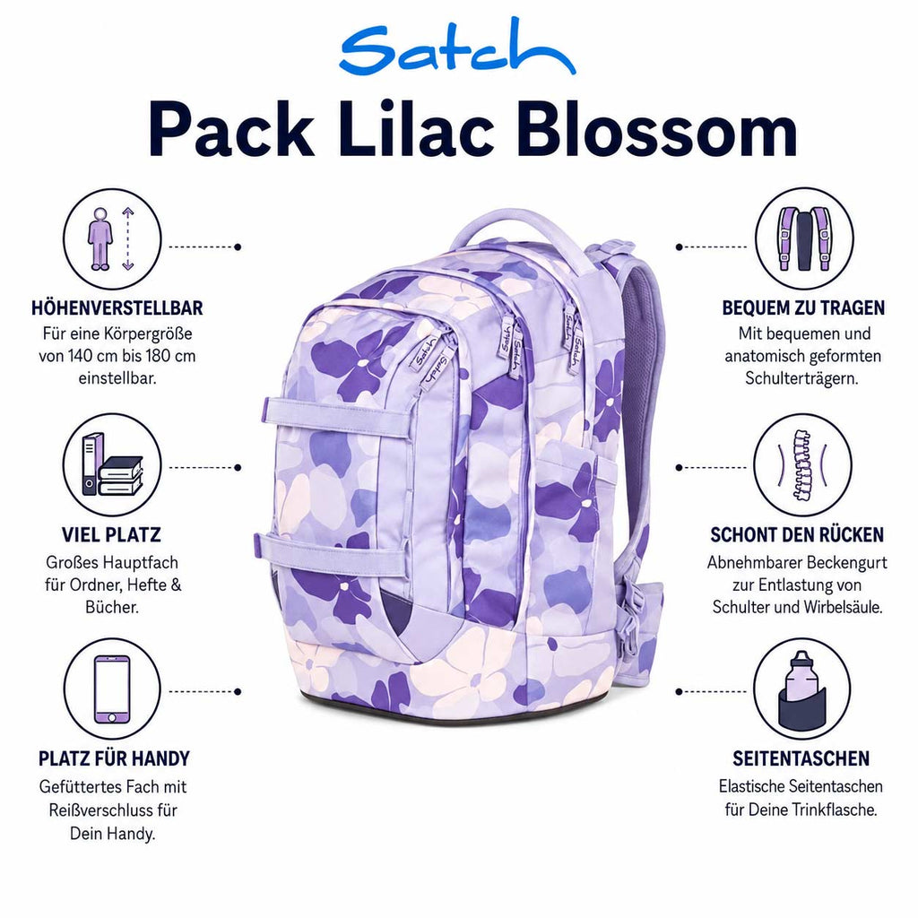 Satch Pack Schulrucksack Lilac Blossom