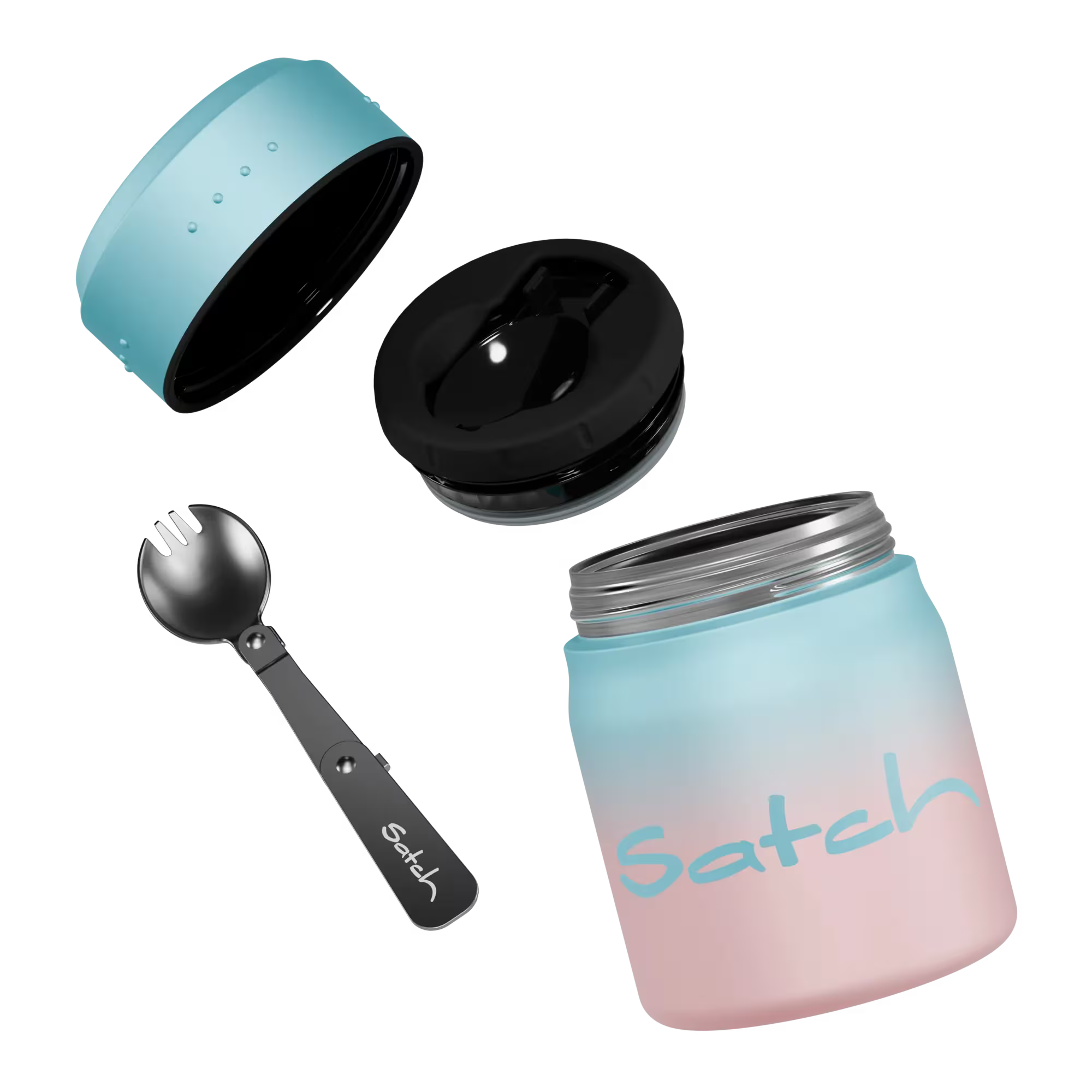 Satch Thermo Lunchbox Edelstahl Light Blue Graffiti