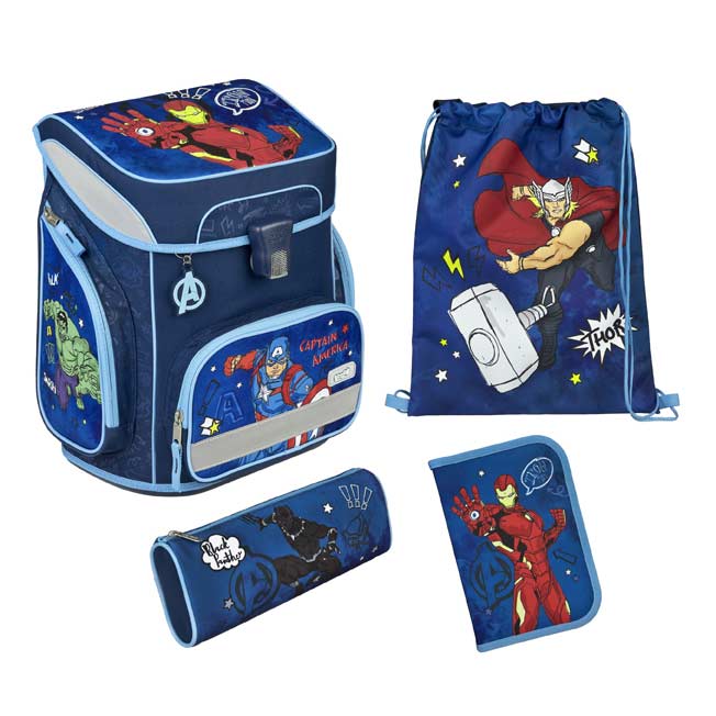 Scooli EasyFit Schulranzen Set 5tlg. Marvel Avengers