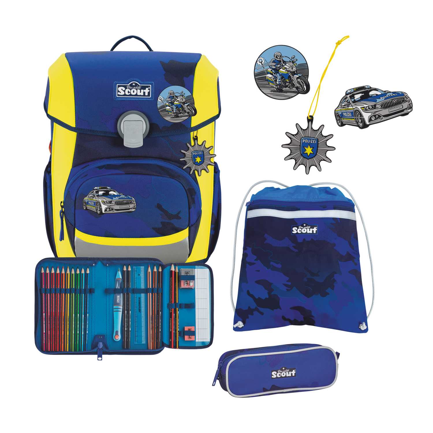 Scout Neo DIN Schulranzenset 4tlg. Blue Police