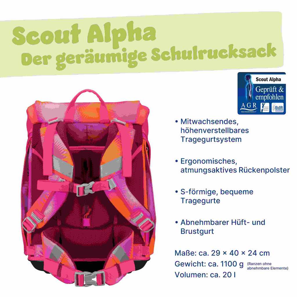 Scout Alpha Schulranzen-Set 4tlg. Florida Sunset