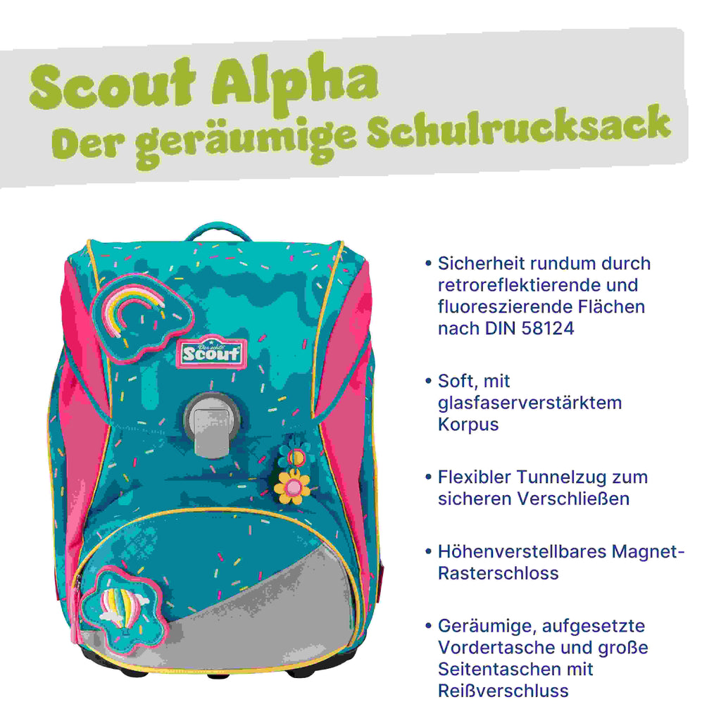 Scout Alpha Schulranzen-Set 4tlg. Happy Confetti