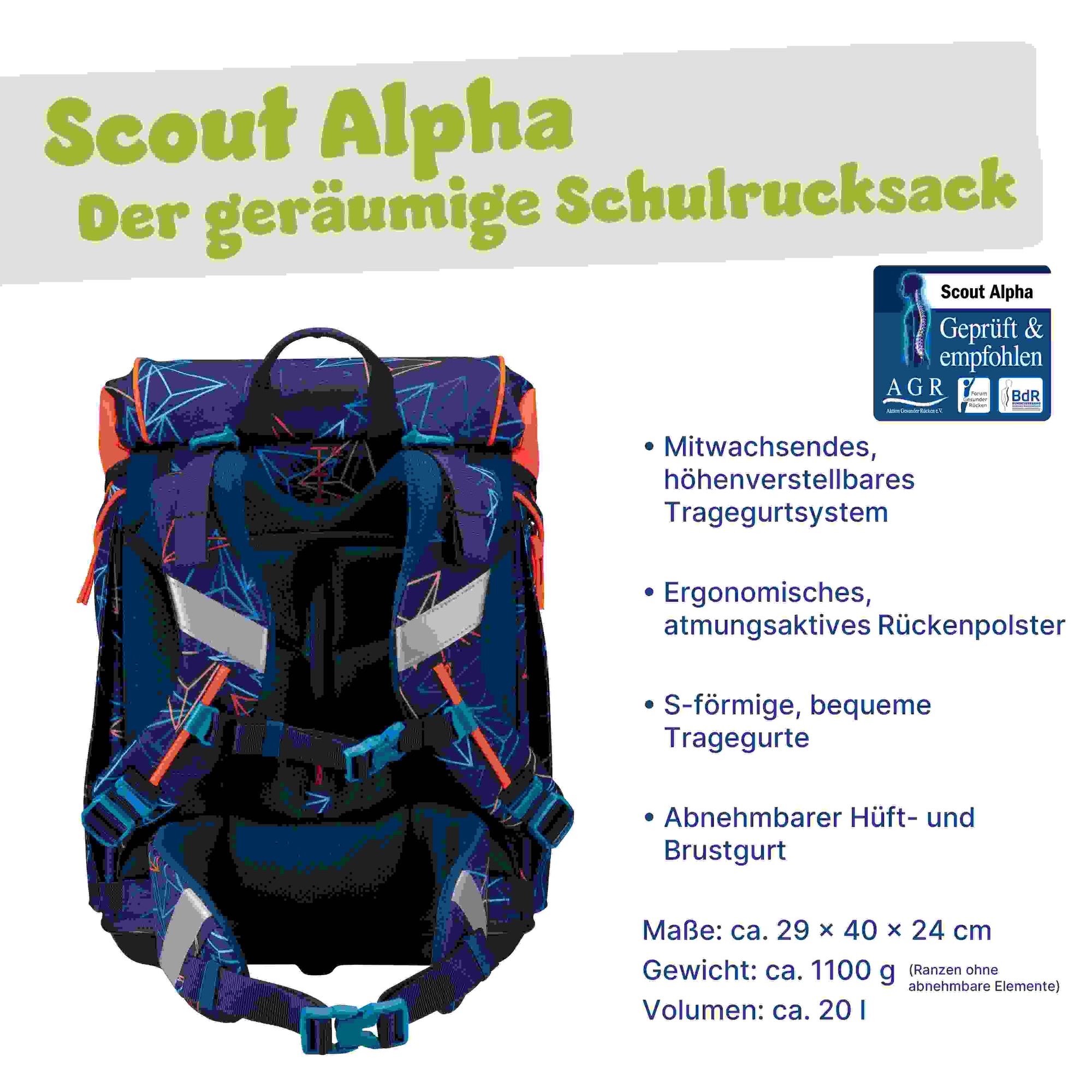 Scout Alpha Schulranzen-Set 4tlg. Offroad